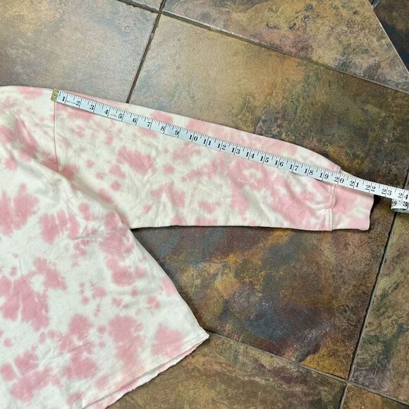 30 A Recycled Plastic Pink White Tye Dye Cropped Sweatshirt 3XL - Picture 6 of 12
